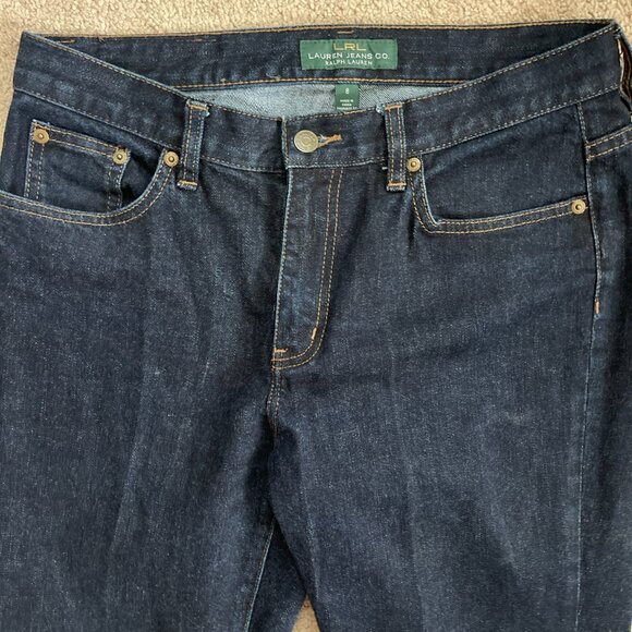 Lauren Ralph Lauren Jeans Womens 8 Blue Dark Classic Bootcut Mid Rise Denim LR - Picture 2 of 5
